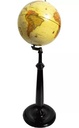 Globo Terraqueo 30Cm Ø Base de Madera Tallada Antiguo