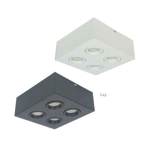 Plafón Dicro Cardanico Cuadrado 4 Luces