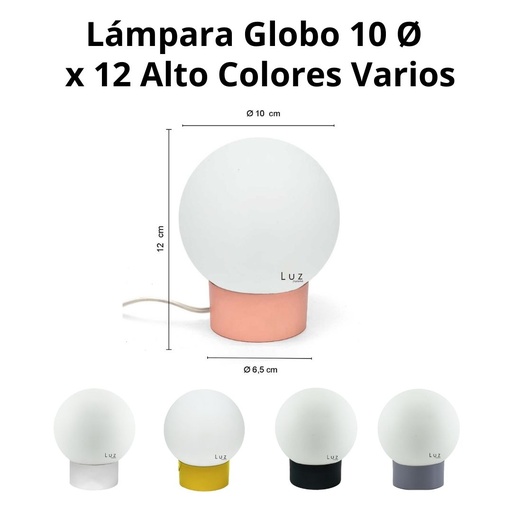 LÁMPARA GLOBO PORTEÑO 10Ø HIERRO MOD: 6X10 BASE COLORES VARIOS 