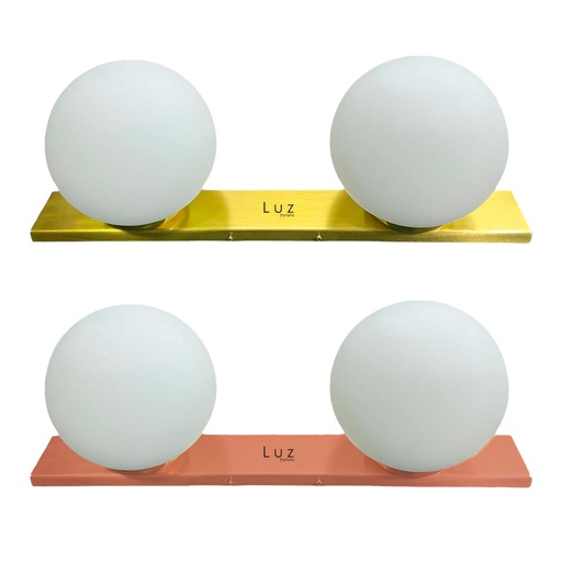 Aplique Globo 15Cm Base Extra Chata 2 Luces Opal Pared/Techo