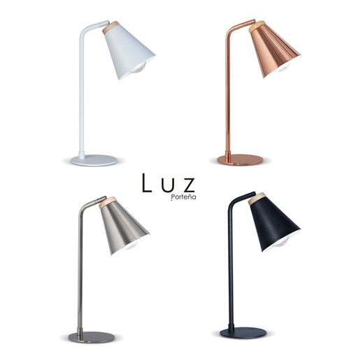 Lámpara Velador Con Movimiento, Detalle de Madera H40Cm 