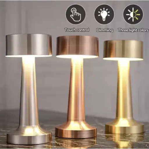Lámpara Torre Velador Táctil Led Usb Recargable 3 Tonos De Luz