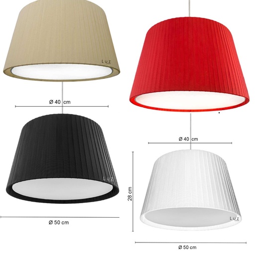 LÁMPARA COLGANTE DE CINTA BEIGE 44-38-24 CON 1 LUZ SIN DIFUSOR 