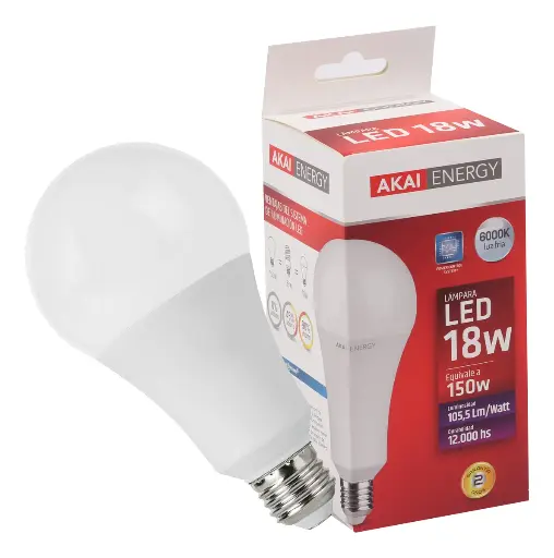 [679-3135] Lámpara Led 18w E27 Luz Fria Akai