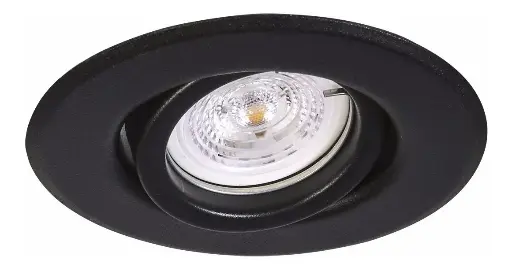 [722-124-25] Spot Embutir Movil Orientable Ext.11cm Con Zocalo Gu10 (Sin Dicro) Negro Texturado 
