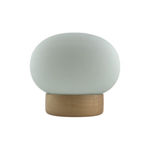 LÁMPARA HONGO 26 VIDRIO OPAL  BASE METAL 