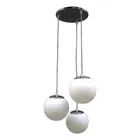 LÁMPARA COLGANTE Ø25 CON 3 GLOBOS DE 15CM METAL CROMADO
