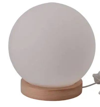 Lámpara Globo 15 Madera Y Vidrio  Opal Satinado Lenga