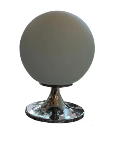Lámpara Globo 25Ø Hierro Mod:12X25 Base Cromado Trompeta