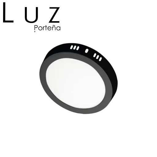 [Z66-663-RC5895A] Plafón Aplicar 12W Redondo Ø16Cm Luz Calida Negro Alic