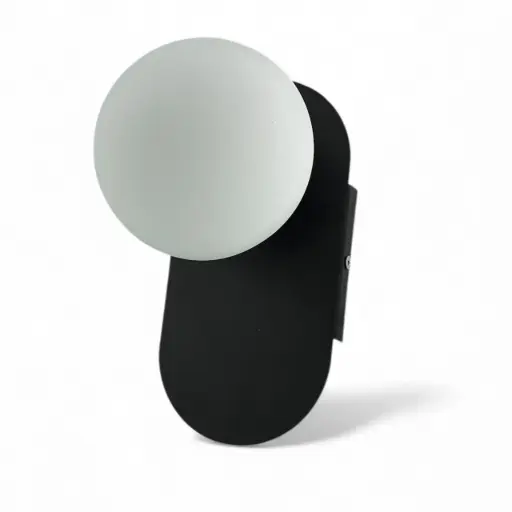 [691-AP-13-NE] Lámpara Aplique Pared 1L Bipin/G9 Globos Ø12 Negro