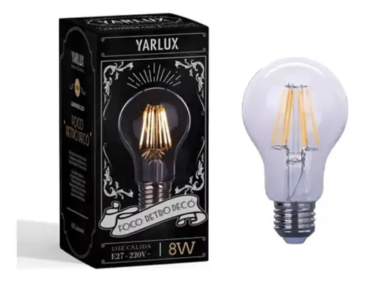 [Z66-682-C2404] Lámpara Retro Decó Led G60 8w E27 Blanco Calido Yarlux